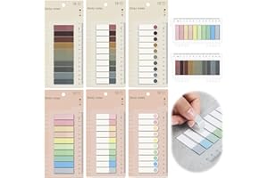 ALFTEK 1200 Stück Haftnotizen Tabs, 6 Stile sticky notes transparent Pagemarker Pagemarker Selbstklebend Haftstreifen Index Tabs klebezettel Klebemarkierungen, für Büro Schule Zuhause (A)