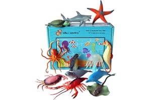 LELLO & MONKEY Lello and Monkey Sea Creature Toy Animal Figures - set of 12 boxed