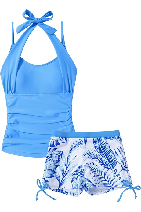 XINYUNZU Mädchen Badeanzug 3-teilig – Bikini Set Mit Shorts Für Strand & Schwimmbad, 8-14 Jahre