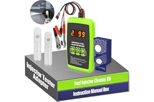 BELEY 12V Automotive Fuel Injector Tester Car Fuel Injector Cleaner Tool Kit with 6 Pulse Modes & 4 Adapters, DIY Universal Fuel Injector Driver Box