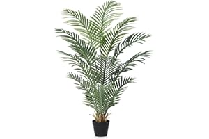 VeriNatural Artificial Plants Indoor Large Tree - 120cm UV-Resistant Tall Faux Areca Tropical Palm in Pot - Fake Plastic Plants Perfect for Outdoor Home Office Balcony Garden Decor (1Pack), VN125