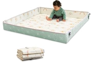 Infantino Foldable Soft Play Mat, Very Large, Easy to Carry, Baby Toy, Foldable Sides, Non-Slip Play Mat for Babies and Toddlers, Rainbows