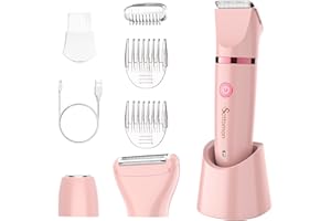 Scttomon Elektrische Bikini Trimmer Rasierer Set für Frauen Körperhaartrimmer Nass/Trocken Lady Face Body Shaver Razor Groomer Wasserdicht Schnurlos 3 in 1