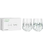 RITZENHOFF 3891001 Gin-Glas 700 ml - 2er-Set - Serie Botanic Lights - 2 Tumbler mit Motiv und Spruch - Made in Germany, Schwarz, Lila, Grün