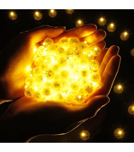 PRECORN Lot De 50 Ballons LED Pour Fête : Mini Lumières