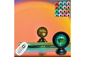 niuniaj Sunset Lamp,16 Modalità Colorate Sunset Projection Lamp,Lampada da Tramonto Alimentato da USB Lampada da Proiezione Arcobaleno per Della Camera da Letto Fotografia,Party,Regalo di Natale