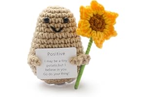 MLIHOVE Positive Emotional Support Potato with Sunflower, Small Gifts for Women, Handmade Crochet Pocket Hug Doll Cheer Up Birthday Mothers Good Luck Cute Stuff Friends, Christmas Decoration