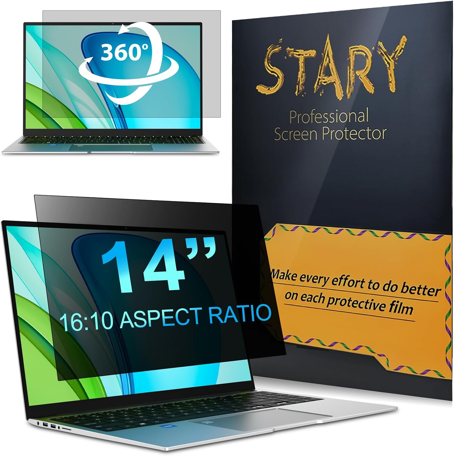 Technische Daten & Spezifikationen : STARY 360 Sichtschutzfolie Laptop 14 16 10 Ab