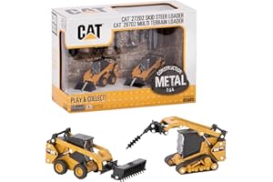 Caterpillar Diecast Masters 85609 - Set di batteria compatta 272D + caricatore cingolato 297D + accessori, dettagliati veicoli cat, in scatola display, scala 1:64, ca. 13,5 x 5,6 x 5,6 cm, a partire