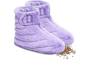 NEWGO Microwaveable Booties Feet Warmers for Women, Heated Foot Warmer with Natural Fillings, Heating Wrap for Cold Feet, Arthritis, Foot Stiffness, Plantar Fasciitis, Gifts for Women