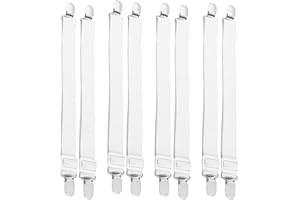 FEIBETY 8 Pcs Bed Sheet Clips,Adjustable Bed Sheet Straps Upgraded Elastic Sheet Fasteners for Bedding,Fitted Bed Sheet Grippers to Keep Your Sheets in Place,Strong Mattress Sheet Holders for Bedding