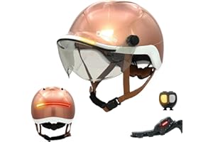 Overade Innovation Française - Casque Life avec Visière, avec Éclairage Puissant Avant/arrière, Télécommande Clignotants Oximote Incluse, Fonction Feu Stop Inclus, Taille Unique.