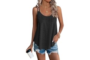 Sampeel Vests for Women Summer Tops Ladies Sleeveless Tank Tops Scoop Neck Shirts Spaghetti Strap Eyelet Camisoles