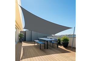 AMAZON BRAND - UMI UMI Toldo Vela de Sombra Impermeable 2x2m Cuadrado, Protección UV 95% para Terraza, Jardín, Patio, Exteriores - Color Antracita