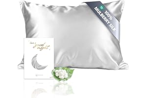 townssilk Dwustronna poszewka na poduszkę, 100% jedwabiu 19 mm, z ukrytym zamkiem błyskawicznym, srebrna, 40 x 60 cm