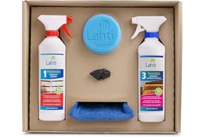 LAHTI FEEL BETTER Lahti Sauna Clean Set – Premium Komplettlösung für Sauna-Reinigung | Effektiv für Saunaholz & Fliesen | Nachhaltig & Biologisch Abbaubar | Inkl. Zubehör