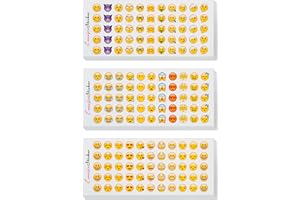OYKRUEATS 24 arkusze naklejek z emotikonami, 1 cm, orbicular Multi Emotion Sticker Smiley, różne rodzaje małych naklejek, z kreskówką, pamiętnik, notebook, dekoracja "zrób to sam"