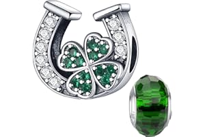 LNQOBU Ciondolo in Argento Sterling 925 Charm Bead con Bracciale e Collane Europei da Donna,Perline Intarsio con 5A Zircone per Donna Perline