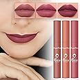 Beautishop 3Pcs Strawberry Set Matte Liquid Lipstick Makeup Set, Long Lasting Lip Gloss Non-Stick Cup is Not Easy to Fade, Waterproof Matte Lip Glaze Lipstick Set Box Girls Women Make Up Gift Set (D)