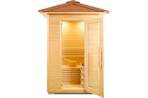 GLOBAL RELAX® I DHARANI S2 OUTDOOR Steam Sauna I Electric Stone Stove I Skin Care I Reduces Stress I Relaxes Muscles I Eliminates toxins I Control Panel I USB I MP3 I Bluetooth I Radio