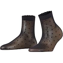 FALKE Women's Dot 15 DEN Knee-High Pop Socks Long Sheer Transparent Comfort Ruffle Frilly Cuff For A Soft Grip On The Leg Reinforced Fine Seam On Toe Matt Patterned Fine Soft Yarn