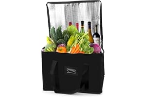 Beautyshow Torba chłodząca, duża, 40 l, trwała, termoizolacyjna, składana, na plażę, zakupy, piknik, kemping, grill, do aktywności na świeżym powietrzu, zamrażania, samochodu, w podróży