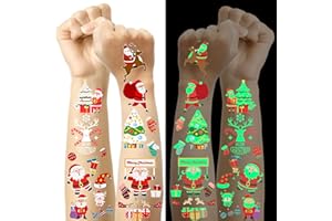 JOYEASE Kindertattoos Weihnachten, 120+ Leuchtende Tattoos Kleine Geschenke Spielzeug Füllung Adventskalender Kinder, Weihnachtsgeschenke Kleinigkeiten Mitgebsel Weihnachten Kinder