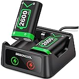 BEBONCOOL Akku für Xbox One Controller mit 2x2600mAh Wiederaufladbarer Akku, Controller Ladestation für Xbox Series X / Xbox 