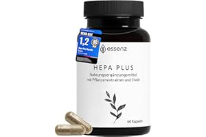 ‎ESSENZ ESSENZ - Hepa Plus Kapseln - Hochwertige Leber Kapseln mit Mariendistel Artischocke Löwenzahn. Natürliches Nahrungsergänzungsmittel zur Unterstützung der Lebergesundheit. Inhalt: 60 Kapseln