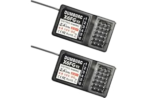 ATA HOBBY DUMBORC Lot de 2 récepteurs télécommandés X6FG (gyroscope intégré) 6 canaux 2,4 GHz pour émetteur DUMBORC X6/X4/X5 pour voiture, bateau, réservoir de voiture