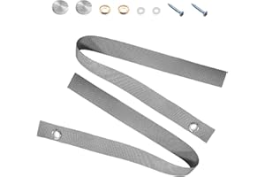 Dickno 2 PCS RV Door Straps, 18 Inch Sliding Door Long Security Strap with 4 PCS Button Snap, Universal Locking Tieback Strap Accessories for RV Camper Pocket Door Boat Ladder (Gray)