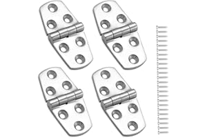DIALESHU Stabile Scharniere Edelstahl Marine, 316 Edelstahl Scharniere für Boot, 7,6 x 3,8 cm, Robuste Deckschranktür-Scharniere mit Schrauben (4 Stück)