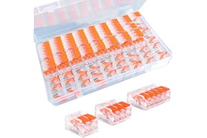 DTREEL Kabelverbinder, SPL2-5 Verbindungsklemmen Set, 75 Stück Verbindungsklemmen, Elektrische Kabelverbinder Klemmen 2, 3, 5 Polig mit Hebel für alle Leitertypen weltweit