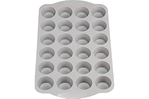 Backefix KOMFORT 24er Mini Muffinform Silikon für kleine Muffins je 5,5cm, 3cm hoch, antihaftende mini Muffins Backform Silikon, Mini Muffinblech 24er, Deutsche Standards, BPA frei, spülmaschinenfest