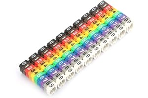 OUMEFAR Clip-on String Marking Tube Wire Número digital Alambre Colorido Cable Marker Label Tube Set(100PCS KCM-6mm²)