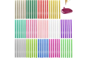 suo long varmklisterbroderier glitter 7 mm färgglad lim-lim-penna 14 färger 84 stycken förpackning självhäftande klistermärken för dekoration färgade, Creative DIY Craft Coloured Hot Melt