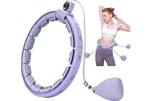 LEAFIA Cerceau Hula Hoop, Calme, Minceur Intelligent, Smart Cerceau de Fitness, avec Disque Massage, Compteur et 16 Pièces Réglable Amovibles, pour Débutants, Adultes, Enfants, Sport