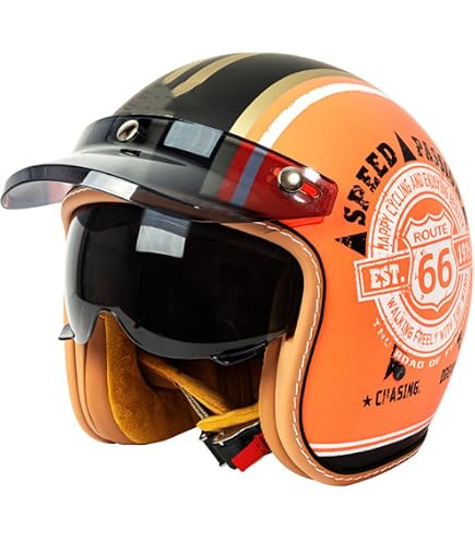 Demi-casque Rétro Homologué ECE DOT Demi-casque De Moto, Rétro