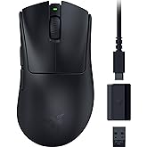 Razer DeathAdder V3 HyperSpeed - 26K DPI ile ultra hafif kablosuz ergonomik e-spor oyun faresi (55g hafif, yumuşak dokunuşlu 
