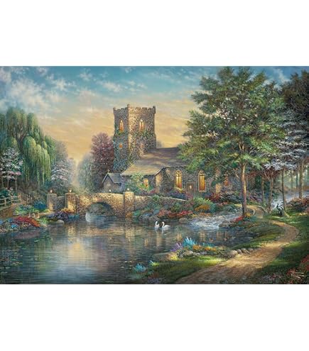 Thomas Kinkade: Hummingbird Cottage - Puzzle 1000 Pezzi, Gibsons Games, Cartone Riciclato, 68x49 Cm, Regalo Per Adulti