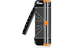 Firbon A5 Paper Cutter, Straight Small Paper Trimmer with Side Ruler for Scrapbooking Craft, Paper, Coupon, Label, Cardstock, Black
