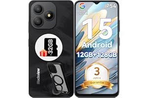 Blackview Wave 9C Handy Ohne Vertrag, Android 15 Phone, 12GB+128GB/2TB TF, 6.56", 5000mAh Smartphone Ohne Vertrag Günstig, IP54, 13MP+8MP, Fingerabdruck/GPS/OTG/Ring-Halter Handyhülle