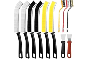 YTUGIL Spaltreinigungsbürste, Harte Borsten, Fugendüse, multifunktionale Spaltrillen-Reinigungsbürste, Badezimmer-Fugendüse, Reinigungsbürste für Zuhause, Badezimmer, Küche, Fenster, Fahrzeug (11 Stück)