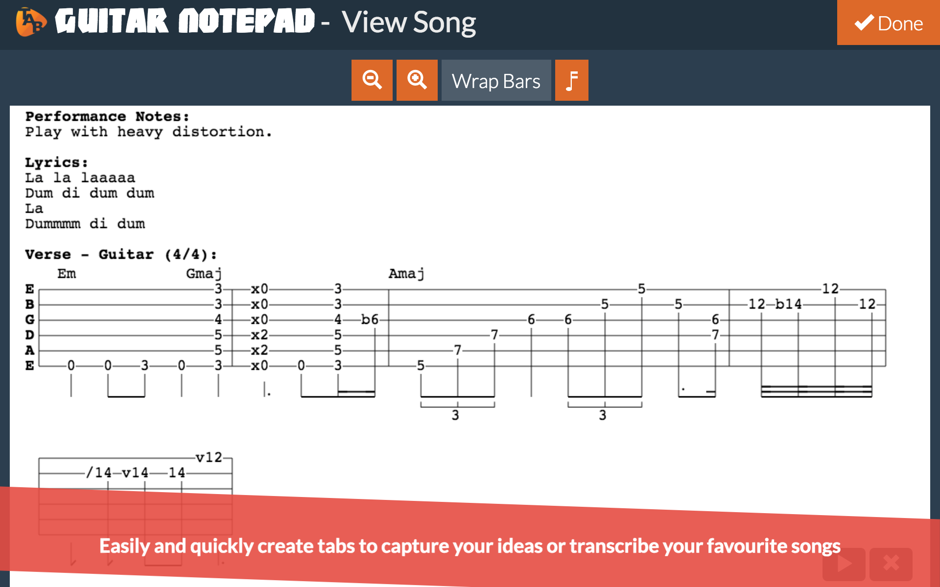Guitar Notepad Tab Editor Amazon.co.uk Appstore for Android