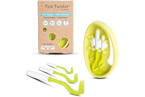 Tick Twister 3 Zeckenhaken für Hunde, Katzen und Menschen – Zeckenzange 3er Set mit Aufbewahrungsbox Sicheres Entfernen ohne Schmerzen – Ideal für Outdoor-Aktivitäten (Grün, 1er-Set)