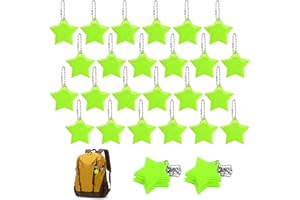 AOROPS Ciondoli riflettenti, 36 pezzi, ciondolo a forma di stella, riflettenti, portachiavi riflettenti, per zaino, borsa per la scuola, vestiti, camminare, corsa