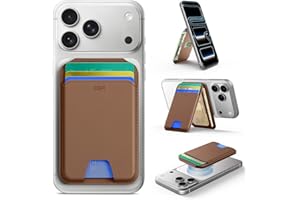 ESR Porte Carte pour MagSafe, Blocage RFID, avec Support Réglable, Wallet pour iPhone Série 17/16/15/14/13/12 et Google Pixel 10/10 Pro/10 Pro XL, Non 13/12 Mini, 5 Porte-Cartes, Cuir Végan, Marron