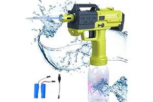 HUANCHENDA Wasserpistole Elektrisch für Erwachsene Kinder, Automatische Spritzpistolen 26-32 FT mit 300CC Große Kapazität Sehr Stark Spielzeug für Schwimmbad Pool Party Strand Draußen (Grün05)