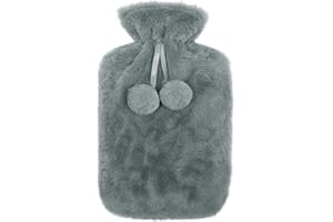 Bakecat Hot Water Bottle Cover Only- 2 L, Grey (Cover Only) Normal Thickness