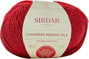 Sirdar Cashmere Merino Silk DK Double Knitting, Riding Red (404), 50g